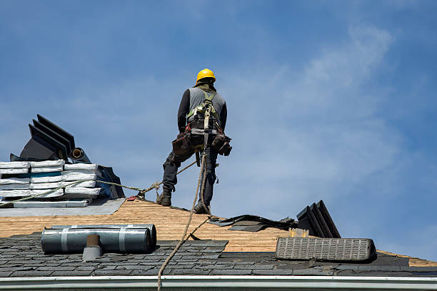 Professional Gutter Installation technician working in Lafayette, NJ